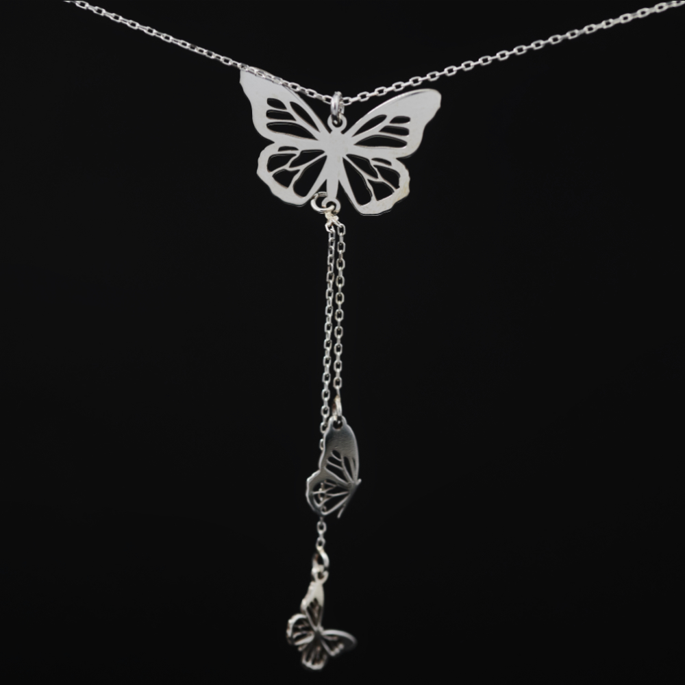 Lantisor Argint dama - Pandantiv fluture