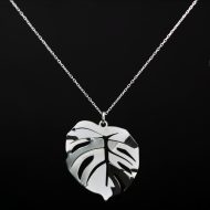 lantisor argint - pandantiv argint monstera